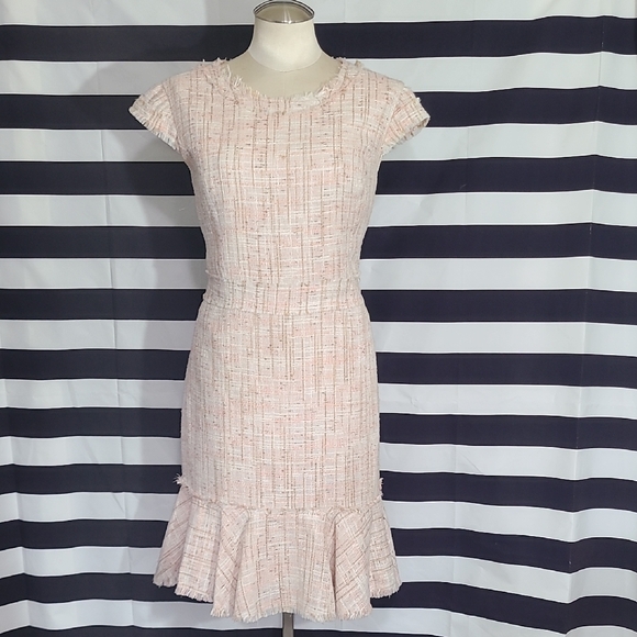 Nanette Lepore Dresses & Skirts - Nanette Lepore Pink Tweed Midi Dress